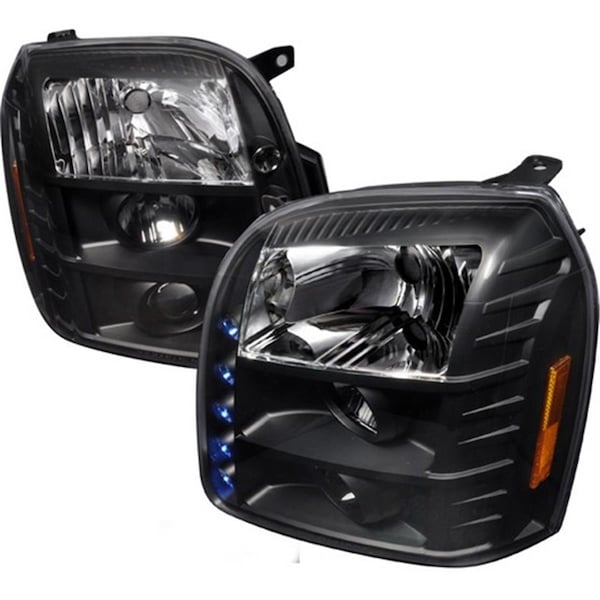 Overtime Halo LED Projector Headlights for 07 to 10 GMC Denali, 16 x 18 x 22 in. - Black OV2654166 - main